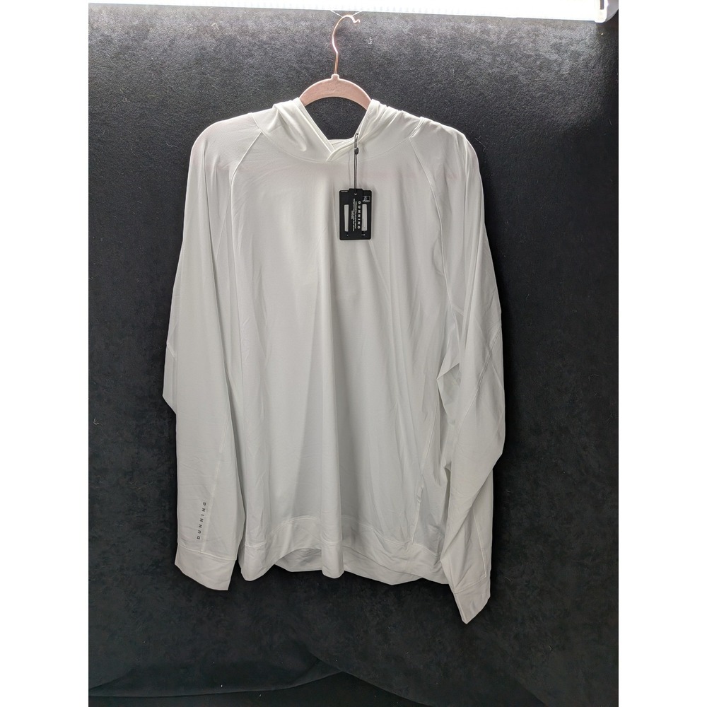 Dunning Golf Mens White COOLMAX Performance Hoodie D7S25K907 XXXL NWT